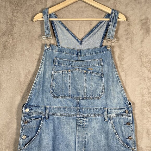 Gap Loose Bib Overalls Women’s XL Light Destroy Relaxed Fit Denim 100% Cotton - Picture 5 of 16